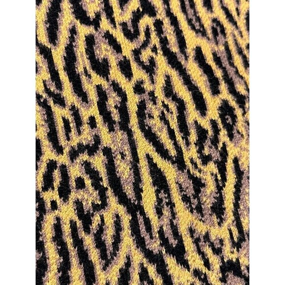 BCBG Animal Print Edgy Skirt L Brown Preppy Old Money Classic Leopard Urban Chic - Picture 9 of 13